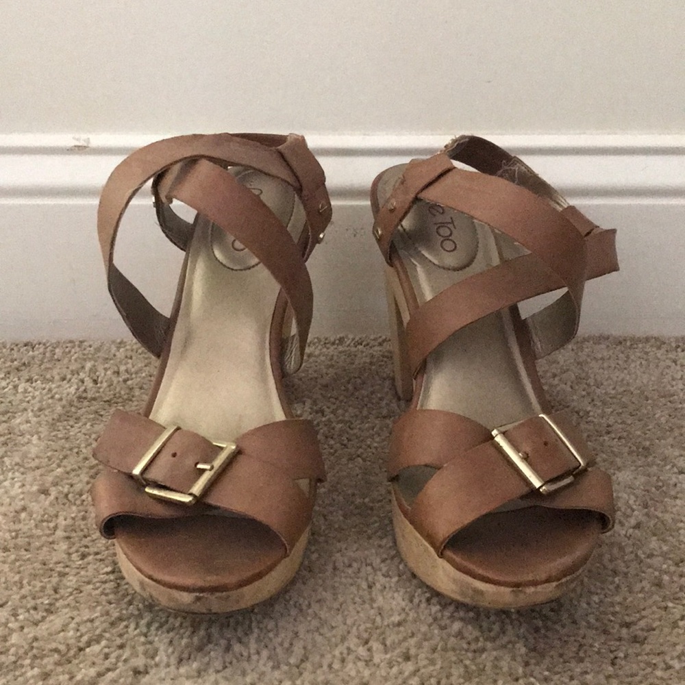 Strappy leather heels